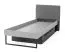 Letto singolo Authie 12 con 2 cassetti | Beige/Blu scuro | 90 x 200 cm | Testata in tessuto | Bordi ABS