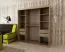 Armadio scorrevole con specchio Bisaurin 4 ante | Nero elegante | 200 x 180 x 62 cm
