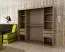 Armadio con ante scorrevoli e specchio Jan 05D nero | 200 x 200 x 62 cm | Design moderno e funzionale
