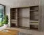Armadio scorrevole con specchio Jan 06D | Bianco opaco/Nero | 200 x 250 x 62 cm | Design moderno