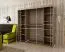 Armadio scorrevole Bisaurin 5B con specchio | Nero e bianco opaco | 200 x 200 x 62 cm | Design moderno