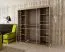 Armadio scorrevole con specchio Bisaurin 4 ante | Nero elegante | 200 x 180 x 62 cm
