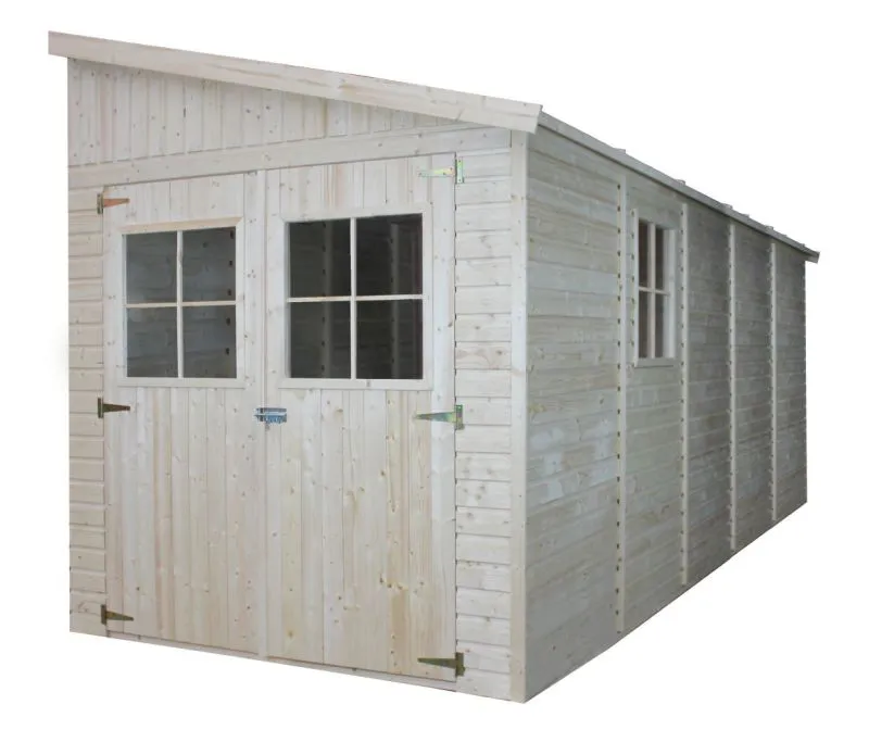 Casetta da giardino addossata - 5,14 x 2,16 m, pannello da 17 mm
