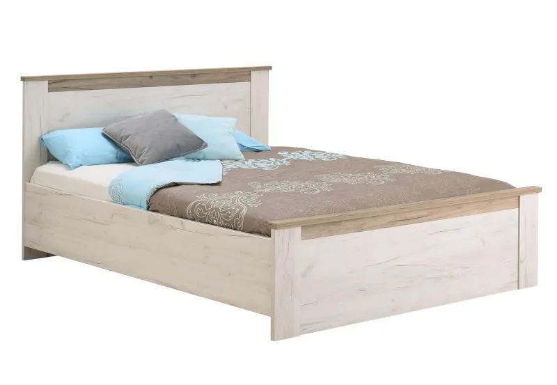 Letto matrimoniale Zemun 10 | Rovere grigio e bianco | 160 x 200 cm | Design moderno