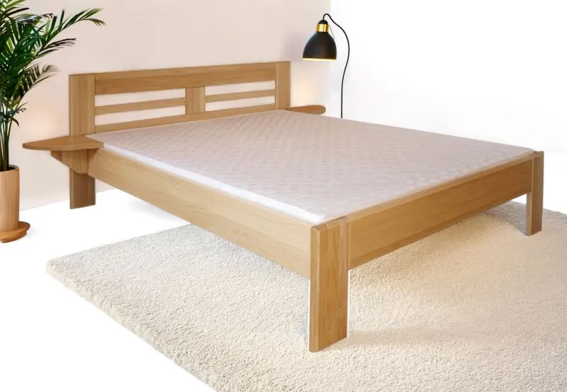 Letto matrimoniale 114, faggio massello, naturale, incl. rete a doghe - 160 x 200 cm