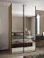 Armadio / Armadio con ante scorrevoli | 245,5 x 140 x 64 cm | 2 aste appendiabiti | 2 ante scorrevoli | Specchio | Bordi in ABS | Colore: rovere Artisan