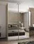 Armadio ad ante scorrevoli "Tampa", color cashmere, 2 ante scorrevoli, 6 scomparti, 2 barre appendiabiti, 2 specchi, Sistema "Soft-Close", 245,5 x 150 x 64 cm