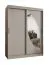 Armadio scorrevole Jorasses 12 | Cashmere elegante | 1 anta a specchio | 5 scomparti | 2 barre appendiabiti | 1,5 m
