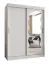 Armadio scorrevole Bernina 10 | 5 scomparti | anta con specchio | bianco | guide alluminio | 1,5 m