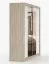 Armadio scorrevole Sredna 06 | Rovere Sonoma e bianco | Specchio frontale | 7 scomparti, 3 cassetti | 218 x 203 x 61 cm