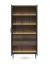 Vetrinetta moderna "Chaabane" 01 | Rovere Dunin e nero | 2 ante vetro | LED integrato | 194,5 x 91,5 x 39 cm