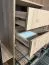 Guardaroba scorrevole Mina bianco/nero | Ampio spazio | Frontale laminato | Spazzole antipolvere | 235,2 x 140 x 60 cm