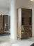Vetrinetta Altels 26 color noce | 185 x 91 x 40 cm | 6 ripiani | Stile rustico moderno
