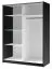 Armadio ad ante scorrevoli "Amyndeo" 02, nero/doghe decorative in rovere Artisan, 5 scomparti, 1 barra appendiabiti, 1 specchio, 200,5 x 62 x 198,5 cm