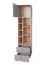 Armadio, scaffale con 7 ripiani aperti, armadio per camera dei ragazzi, 195 x 45 x 40 cm, rovere / grigio, 1 anta e 2 cassetti, bordi in ABS
