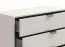 Cassettiera moderna 4 cassetti | finitura cashmere | maniglie e gambe nere | bordi in ABS | 90,5 x 93 x 40 cm