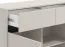 Cassettiera "Lapovo" 09, color cashmere, gambe nere, 3 ante a battente, 3 cassetti, 6 scomparti, bordi in ABS, 157 x 40 x 90 cm