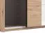 Armadio ad ante scorrevoli "Petrovac" 02, rovere Artisan, 1 anta a specchio, 2 ripiani, 2 barre appendiabiti, bordi in ABS, 145,5 x 60 x 217,5 cm