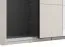 Armadio ad ante scorrevoli "Petrovac" 06, color cashmere, 2 ripiani, 2 barre appendiabiti, 1 anta a specchio, bordi in ABS, 195 x 61 x 217,5 cm