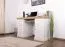 Scrivania Badile 17 | Bianco pino e marrone | 80x147x55 cm | 4 cassetti e anta | Stile country