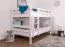 Letto a castello "Easy Premium Line" K24/n in faggio massello laccato bianco - 120 x 200 cm, divisibile