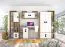 Armadio cameretta Garian 01 | 2 ante battenti | Rovere, bianco lucido, grigio | 191 x 80 x 50 cm