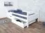 Letto bambini Milo 36 bianco | 2 cassetti | Rete a doghe | Pino massiccio | 90 x 200 cm | Montaggio facile