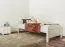 Letto singolo 98, pino massello, laccato bianco, incl. rete a doghe - 80 x 200 cm