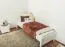 Letto singolo 98, pino massello, laccato bianco, incl. rete a doghe - 80 x 200 cm