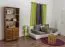 Libreria W002 in pino massiccio color rovere | 190 x 80 x 42 cm | Design moderno e ampio spazio