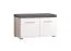 Set ingresso Kove 3 pezzi | Rovere grigio e bianco lucido | Cassettiera, scarpiera con cuscino, armadio con ganci