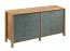 Cassettiera Braianik 21 | Rovere Wotan e verde | 6 cassetti capienti | Maniglie in metallo oro opaco | 81 x 171 x 47 cm