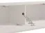 Mobile TV "Grocka" 02, bianco/bianco opaco, 2 ante a ribalta, bordi in ABS, funzione "push-to-open", 32 x 154 x 42 cm