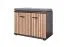 Scarpiera con cuscino da seduta Ringerike 14, colore: antracite / rovere Artisan - Dimensioni: 53 x 60 x 32 cm (A x L x P), con due scomparti