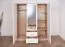 Armadio ad ante battenti "Hannut" 12, bianco / rovere - 190 x 150 x 56 cm (h x l x p)
