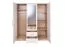 Armadio ad ante battenti "Hannut" 12, bianco / rovere - 190 x 150 x 56 cm (h x l x p)