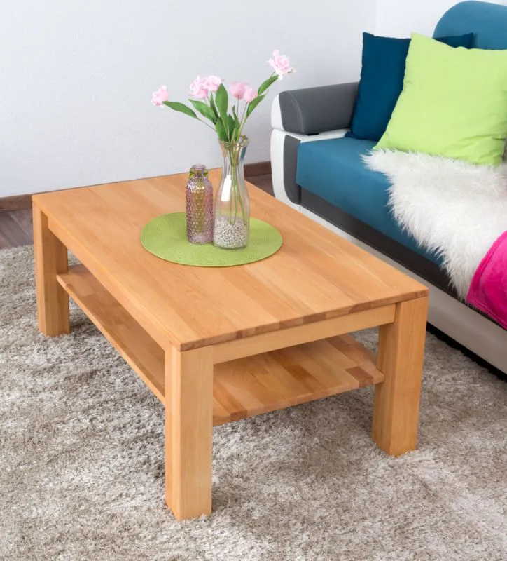 Tavolino "Wooden Nature" 420 | Faggio massello naturale | 45 x 105 x 65 cm | Design moderno e stabile