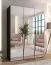 Armadio con ante a specchio "Rida" 14, nero, maniglie: cashmere, 3 ante, 2 scomparti, 2 barre appendiabiti, Sistema "Soft-Close", bordi in ABS, 150 x 52 x 202 cm