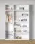 Armadio a giorno "Aarwangen" 17, bianco, 7 scomparti, 4 ripiani in legno, 1 barra appendiabiti, 2 cestini per la biancheria, 154 x 55 x 234 cm