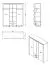 Armadio battente Zemun 07 | 2 ante a specchio | 2 cassetti | Grigio rovere e bianco rovere | 206,5 x 199 x 55,5 cm