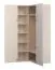 Armadio angolare, beige, maniglie: beige, 8 scomparti, 1 barra appendiabiti, illuminazione a LED, Sistema "Soft-Close", 105 x 103 x 206 cm