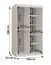 Armadio | Bianco opaco | 2 aste appendiabiti | 5 scomparti | 100 x 62 x 200 cm | Antica decorativa a specchio | Armadio con ante scorrevoli | Dettagli moderni