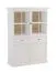 Vetrinetta "Torsakala" 09 bianco opalino | 161 x 114 x 40 cm | 8 scomparti | LED integrato | Ante vetro e legno