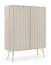 Cassettiera Makreb 17 cashmere | 129 x 103 x 39 cm | 6 scomparti | Gambe oro | 2 ante | Chiusura ammortizzata