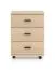 Cassettiera con rotelle "Uppsala" 07, color rovere Lindberg, 3 cassetti, chiudibile a chiave, bordi in ABS, Sistema "Soft-Close", 46 x 41 x 64 cm