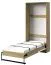 Letto a scomparsa verticale Sirte 15 | Rovere, bianco, grigio lucido | 90 x 200 cm | Design moderno salvaspazio