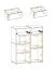 Parete attrezzata moderna Stura 01 | Bianco lucido e grigio | 195 x 330 x 50 cm | Sette ante