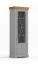 Vetrinetta "Gimone" 01 | Pino finlandese massiccio | Grigio laccato | 2 cassetti | 4 scomparti | 1 anta vetro | Soft-Close | 200 x 70 x 41 cm