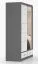 Armadio scorrevole Lusatian 06 | Bianco/Grigio | Specchio | 2 ante | 6 scomparti | 2 cassetti | 218 x 150 x 61 cm