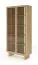 Vetrinetta "Mazen" 01, color rovere oliato, 2 ante in vetro, 5 scomparti, illuminazione a LED, funzione "push-to-open", 94 x 38 x 195 cm